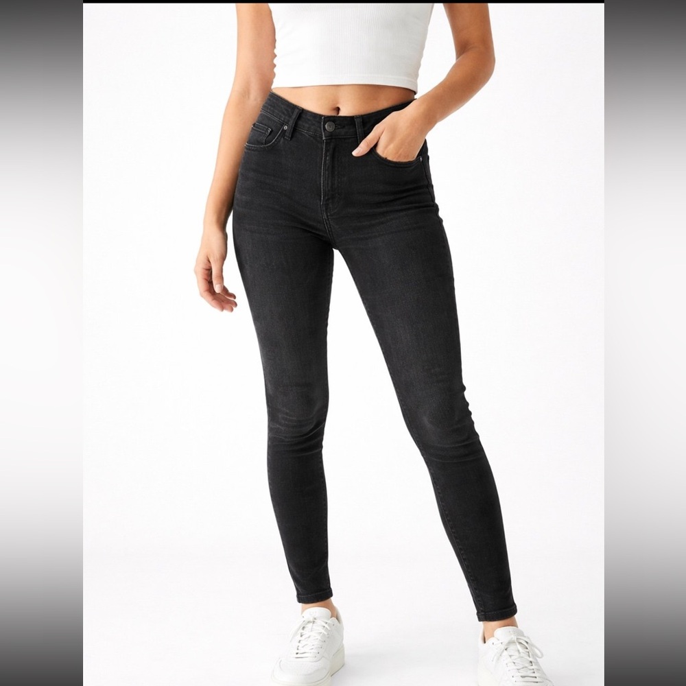 American Eagle Black Jegging Jeans Womens Size 6 Short Mid Rise Stretch Skinny